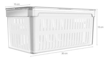 Imagem de 2 Organizadores De Geladeira 5L Acrílico Com Cesta