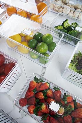 Imagem de 2 Organizadores De Geladeira 5L Acrílico Com Cesta