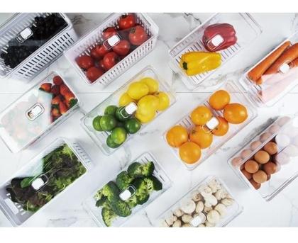 Imagem de 2 Organizadores De Geladeira 5L Acrílico Com Cesta