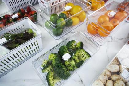 Imagem de 2 Organizadores De Geladeira 5L Acrílico Com Cesta