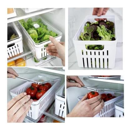 Imagem de 2 Organizadores De Geladeira 5L Acrílico Com Cesta