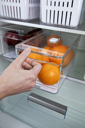 Imagem de 2 Organizadores De Geladeira 5L Acrílico Com Cesta