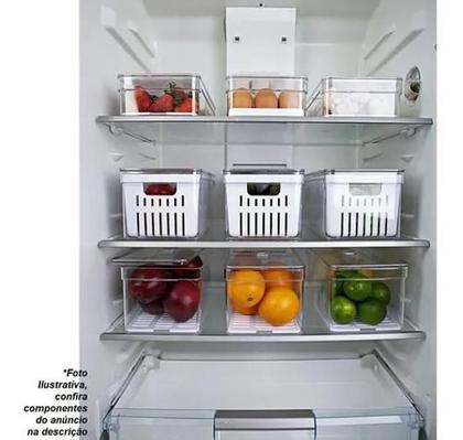 Imagem de 2 Organizadores De Geladeira 5L Porta Frutas Clear Fresh Ou