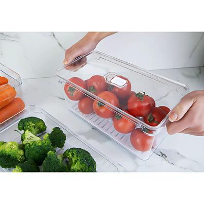 Imagem de 2 Organizadores De Geladeira 5l Porta Frutas Clear Fresh Ou