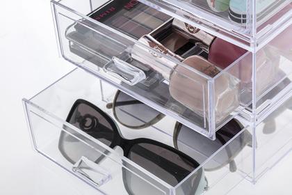Imagem de 2 Organizadores Maquiagem Gaveta Multiuso Caixa Acrílico