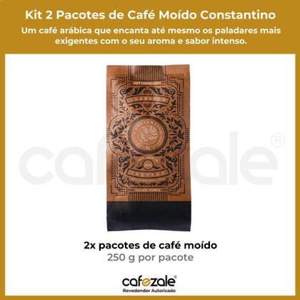 2 Pacotes de 250g, Café Moído, Constantino - Café Constantino Imagem de 2 Pacotes de 250g, Café Moído, Constantino