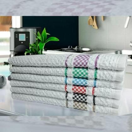 Imagem de 2 Panos De Prato Atoalhado Felpudo 370g/m² Premium Azul