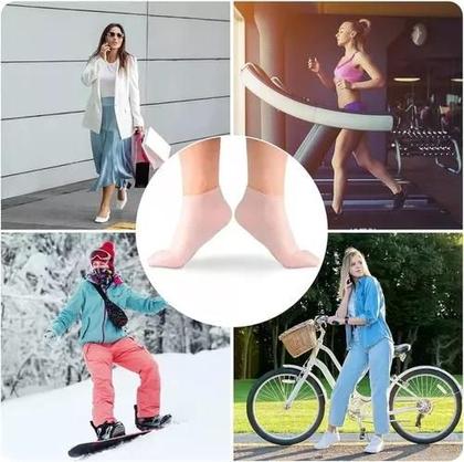 Imagem de 2 Par Meias Silicone, Hidratantes, Anti-secas Pés Rachado Reutilizavel