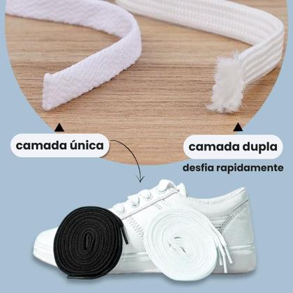 Imagem de 2 Pares De Cadarço Achatado Elástico 1 Metro Para Tênis Sapato