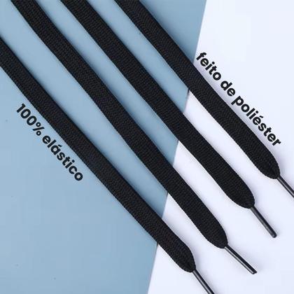 Imagem de 2 Pares De Cadarço Achatado Elástico 1 Metro Para Tênis Sapato