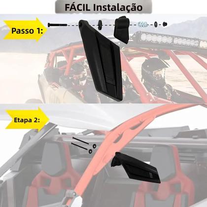 Imagem de 2 pçs utv espelhos retrovisores laterais para can am maverick x3 max turbo r 2017-2022