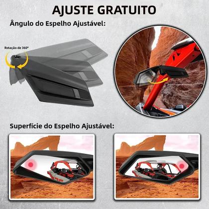 Imagem de 2 pçs utv espelhos retrovisores laterais para can am maverick x3 max turbo r 2017-2022