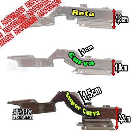 Imagem de 2 Peças - Dobradiça Para Armario Com Amortecedor De 35mm Super Curva