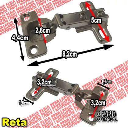 Imagem de 2 Peças - Dobradiça Para Armario Reta De 26mm