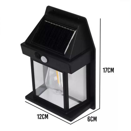 Imagem de 2 Peças Luminária de Parede Externa Com Energia Solar Arandela LED Lâmpada Com Sensor de Presença Resistente Á Água