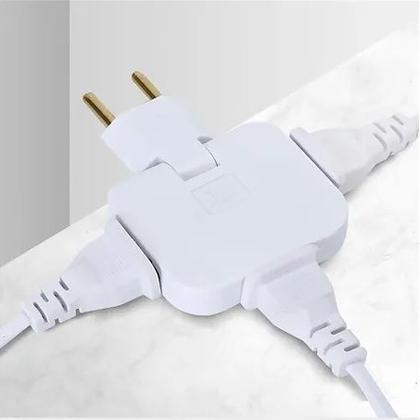 Imagem de 2 PEÇAS  Pino Adaptador Tomada Dobravel Articulado Flex 3 Saída 10a