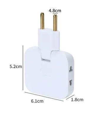 Imagem de 2 PEÇAS  Pino Adaptador Tomada Dobravel Articulado Flex 3 Saída 10a