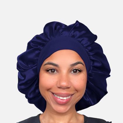 Imagem de 2 peças Touca de Seda para Dormir, Toucas de Cetim para Cabelo, Touca de Dormir de Seda com Elástico