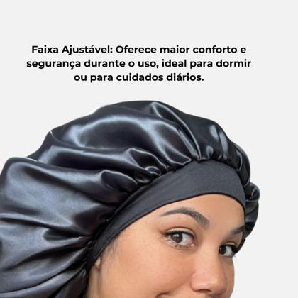Imagem de 2 peças Touca de Seda para Dormir, Toucas de Cetim para Cabelo, Touca de Dormir de Seda com Elástico