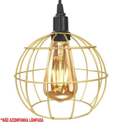 Imagem de 2 Pendentes Aramado Globo Luminária Lustre Teto Retrô Vintage Industrial Balcão Agp Ilumini