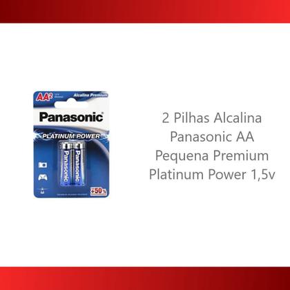 Imagem de 2 Pilhas Alcalinas Pequena AA Panasonic Premium Platinum Power 1,5V