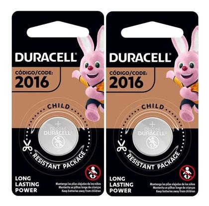 Imagem de 2 Pilhas Cr2016 Duracell 3V Bateria Moeda Dl 2016