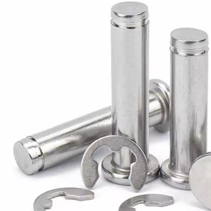 Imagem de 2 Pino PASSADOR Cabeça Plana M8 100MM ANEL EIXO CIRCLIP INOX