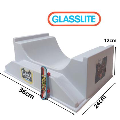 Imagem de 2 Pista Skate Dedo Glasslite Rampa Half Corrimão Fixo Escada