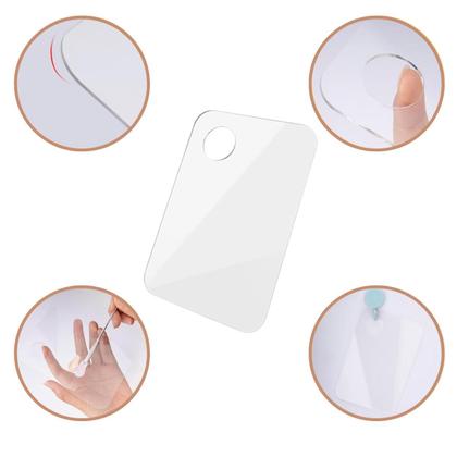 Imagem de 2 Placa Acrílico Para Maquiagem Retangular De Mão Mistura Base Corretivo