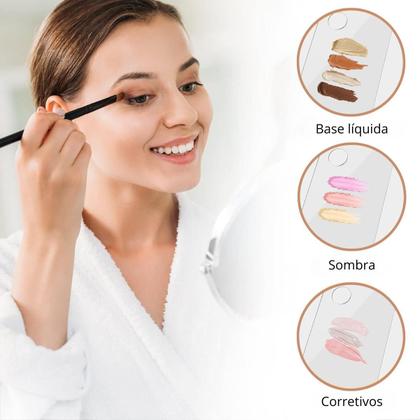 Imagem de 2 Placa Acrílico Para Maquiagem Retangular De Mão Mistura Base Corretivo