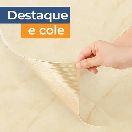 Imagem de 2 Placa Adesiva Mármore Parede 3d Continua Lavável 200x60cm