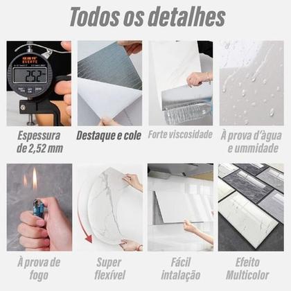 Imagem de 2 Placa Adesiva Mármore Parede 3d Continua Lavável 200x60cm