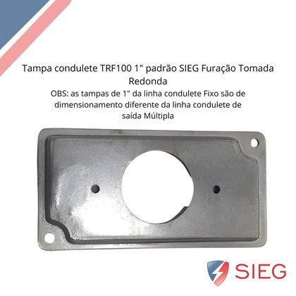 Imagem de 2 Placa Condulete 1 Polegada Alumínio 1 Tomada Redonda Sieg Furação Diagonal