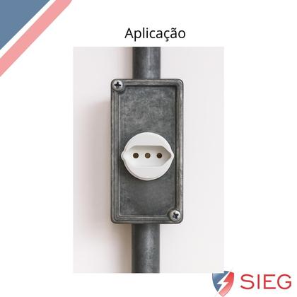 Imagem de 2 Placa Condulete 1 Polegada Alumínio 1 Tomada Redonda Sieg Furação Diagonal
