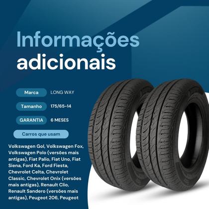 Imagem de 2 Pneus Longway 175/65r14 P400 84t Aro 14 Inmetro
