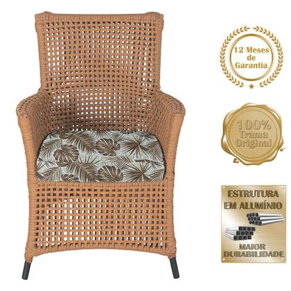 Imagem de 2 Poltronas e 1 Mesa Igapó em Alumínio Pintura Preta Corda Náutica Estofado 6