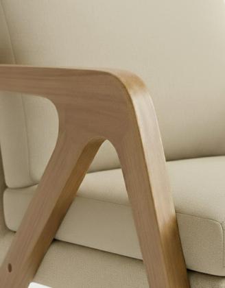 Imagem de 2 Poltronas Mona Linho Decorativas Modernas Pés Madeira Maciça Sala Estar Quarto Recepção Premium AV