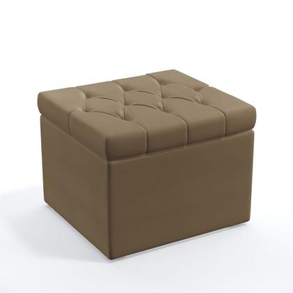 Imagem de 2 Poltronas Namoradeira Nina para Sala de Estar com Rodapé e Capitonê com Puff Quasar Sued Capuccino Aradecor