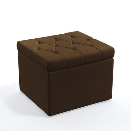 Imagem de 2 Poltronas Namoradeira Nina para Sala de Estar com Rodapé e Capitonê com Puff Quasar Sued Marrom Aradecor