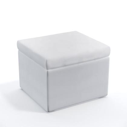 Imagem de 2 Poltronas Nina Estofada Sem Rodapé Com Puff Quasar Couro Branco Aradecor