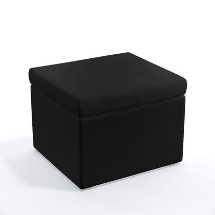 Imagem de 2 Poltronas Nina Para Sala de Estar Com Rodapé Com Puff Quasar Couro Preto Aradecor