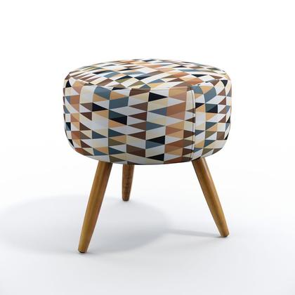 Imagem de 2 Poltronas Opala e Puff Solar F-014 Sued Estampado Bege com Veludo Aradecor