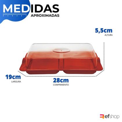 Imagem de 2 Porta Frios Duplo Transparente Organizador c/ 2 Divisórias