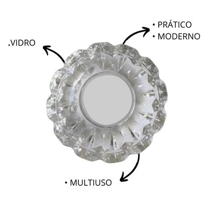 Imagem de 2 Porta Jóias Redondo de Vidro Cristal Luxo Multiuso 12cm