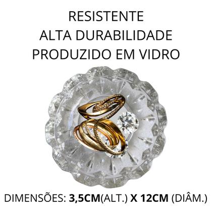 Imagem de 2 Porta Jóias Redondo de Vidro Cristal Luxo Multiuso 12cm