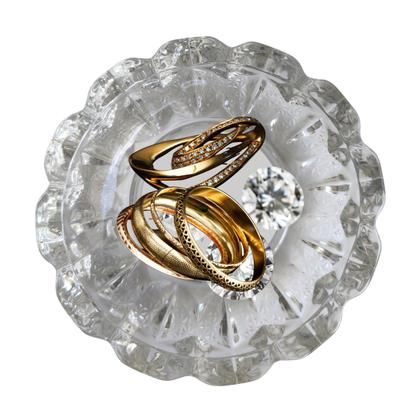 Imagem de 2 Porta Jóias Redondo de Vidro Cristal Luxo Multiuso 12cm