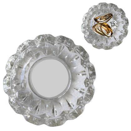 Imagem de 2 Porta Jóias Redondo de Vidro Cristal Luxo Multiuso 12cm