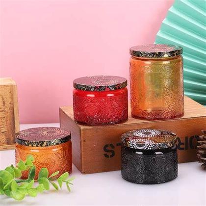 Imagem de 2 Porta Velas Colorido 7x5,5cm com Tampa de Pressão 