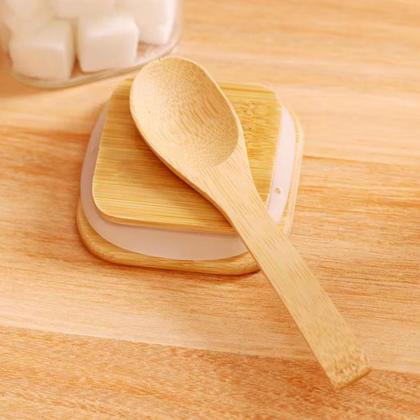 Imagem de 2 Pote De Vidro Hermético Com Tampa E Colher De Bambu Café