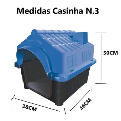 Imagem de 2 Potes Bebedouro Antiderrapante 150ml + Casinha Pet Azul N3